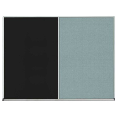 United Visual Products Double Door Radius Corkboard, 48"x36", Bla UV7003RC-BLACK-DBURGU
